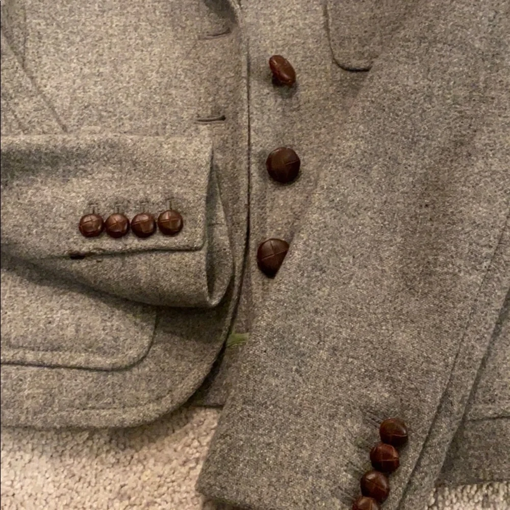 J. Crew Gray Blazer with Brown Buttons - Picture 6 of 9